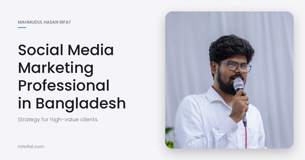 Mahmudul Hasan Rifat, social media marketing professional in Bangladesh, speaking at an event